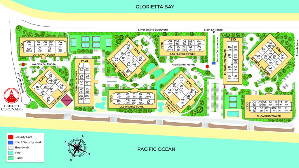 coronado shores building map